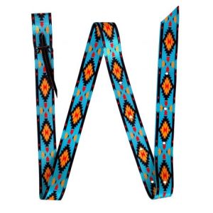Showman 72" x 1.75" Teal  Print Nylon Tie Strap