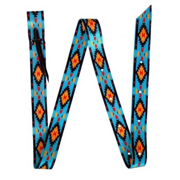 Showman 72" x 1.75" Teal  Print Nylon Tie Strap