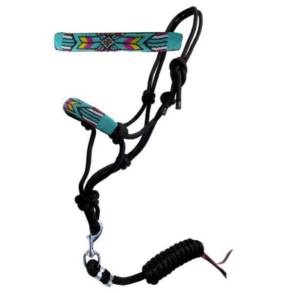 Showman® Beaded Nose Cowboy Knot Rope Halter & 7' Lead
