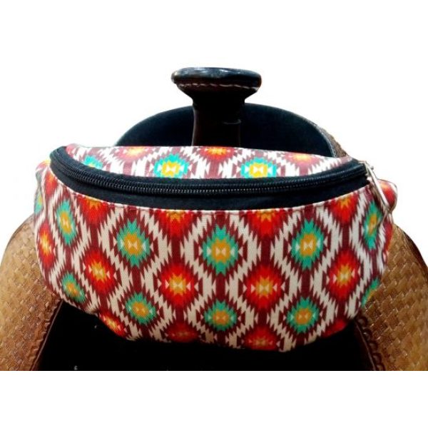 Showman Aztec Print Insulated Nylon Saddle Pouch