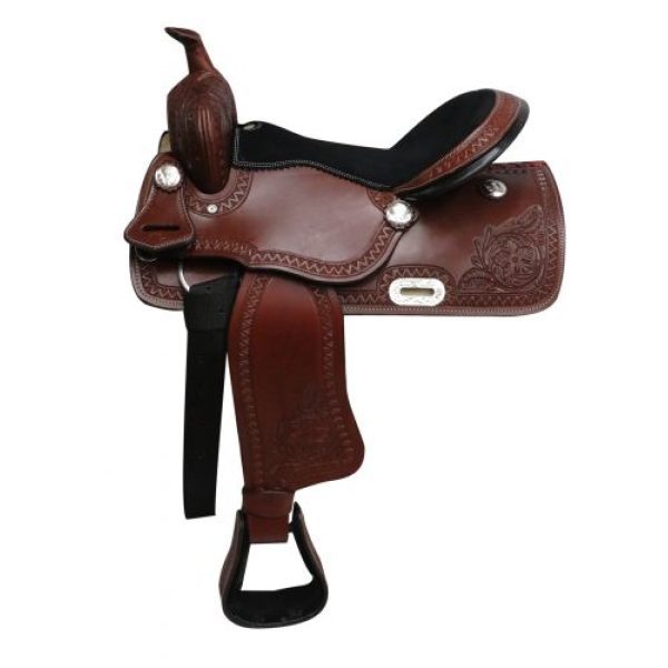 16" Economy Style Western Saddle & Floral Tooling