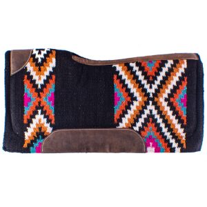 Showman 34" x 36" x 3/4" Turquoise, Orange, Mustard & Pink Memory Felt Bottom Saddle Pad