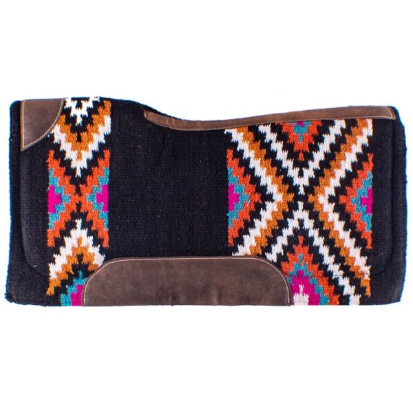 Showman 34" x 36" x 3/4" Turquoise, Orange, Mustard & Pink Memory Felt Bottom Saddle Pad