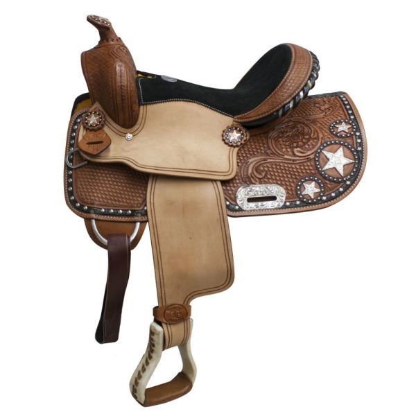 13" Double T Barrel Style Saddle & Star Skirt