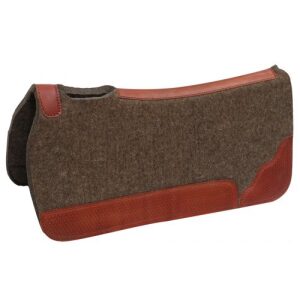 Showman 32” x 32” x 1" 100% Mohair Wool Saddle Pad & Basket Tooled Wear Leathers
