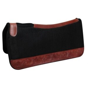 Showman 32" X 31" Contoured Felt Pad & Floral Tooled Wear Leathers