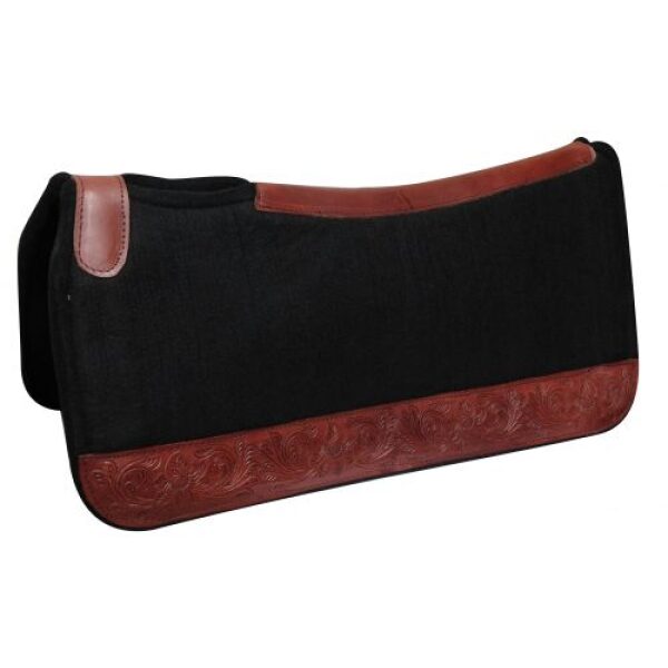 Showman 32" X 31" Contoured Felt Pad & Floral Tooled Wear Leathers