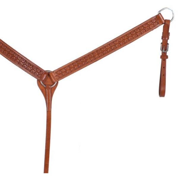 Showman® Argentina Cow Leather Breastcollar & Scalloped Tooled Design