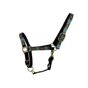 thumbnail image 2 of Showman Pony Brown Nylon Halter With Running Horses Overlay And 2 of 11