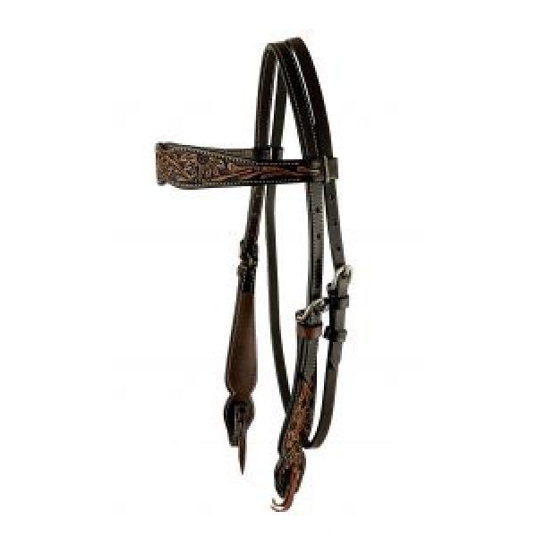 Showman® Argentina Cow Leather Browband Headstall & Sunflower Tooling