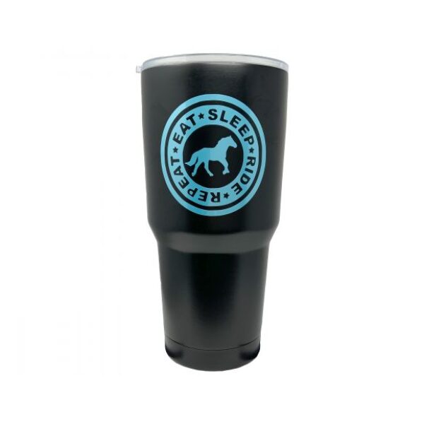 30oz Insulated Eat, Sleep, Ride, Repeat Stainless Steel Double Wall Black Tumbler