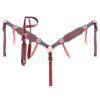 Showman Single Ear Headstall & Breastcollar Set w/ Teal Buckstitch Trim