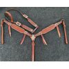 Showman Single Ear Headstall & Breastcollar Set w/ Teal Buckstitch Trim - Image 2
