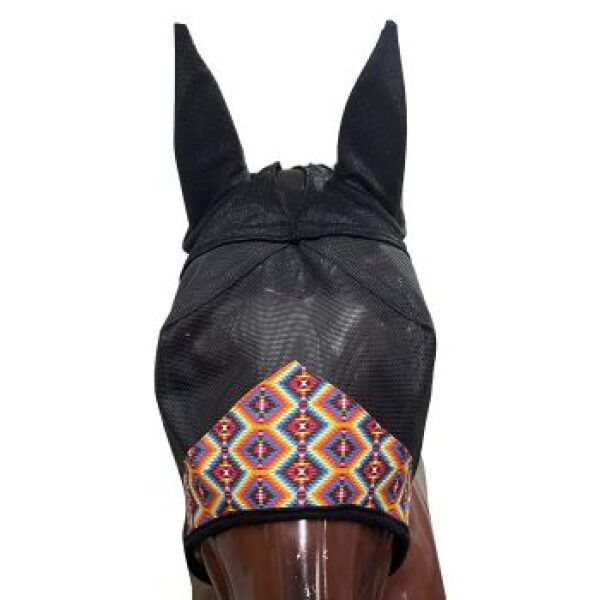 Showman Southwest Print Accent FLY MASK with Ears - Image 2