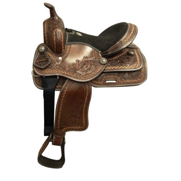 13" Double T Youth/Pony Saddle w/ Floral Tooling