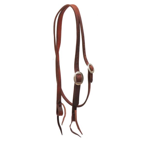 Showman Heavy Oiled Harness Leather Split Ear Headstall