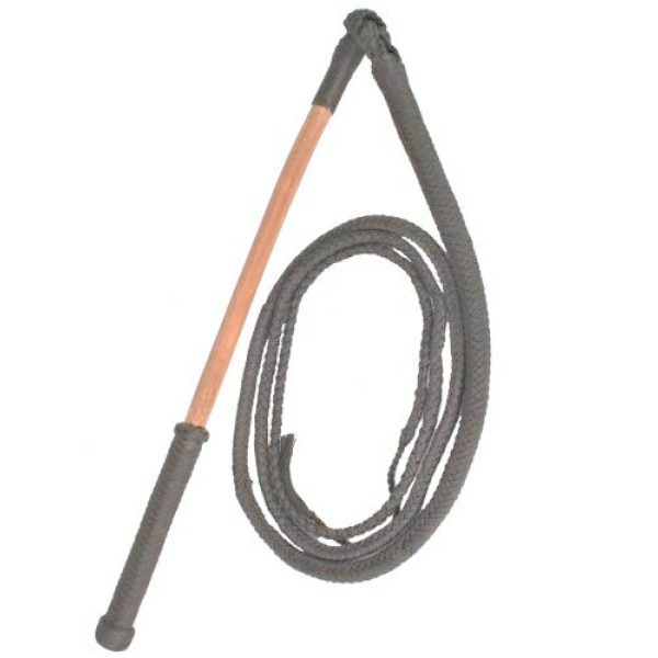 6 ft Round Braided Nylon Rope BULL WHIP with Wooden Handle