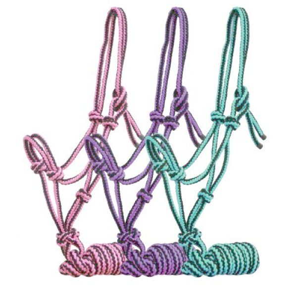 Showman PONY Small Horse Size Braided Nylon Cowboy Knot Rope HALTER with 7' LEAD