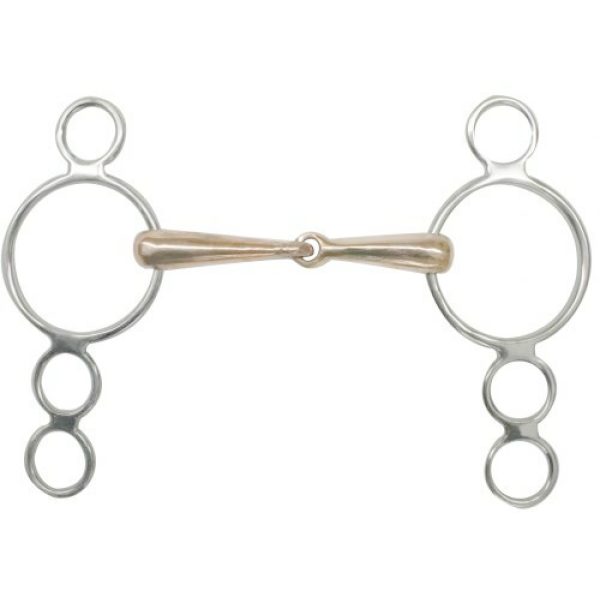 Showman Stainless Steel 4 Ring WONDER BIT Copper 5" Broken Mouth 7.5" Cheeks
