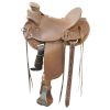Showman Wade Tree ROPER SADDLE FQHB Leather Tread Aluminum Stirrups *WARRANTY