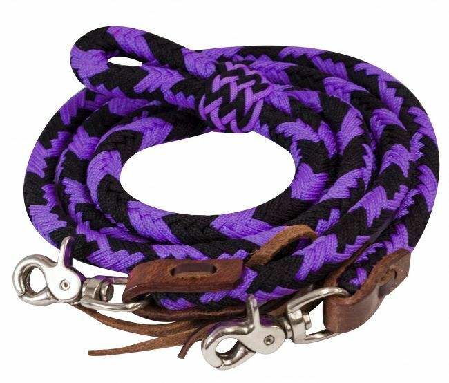 Showman 8' Flat Cotton Roping/Barrel Reins W/ Scissor Snap Ends