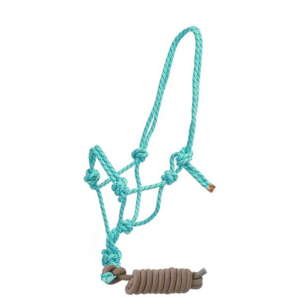 Showman Braided Nylon COWBOY KNOT ROPE HALTER with 7.5' Removable LEAD - Image 8