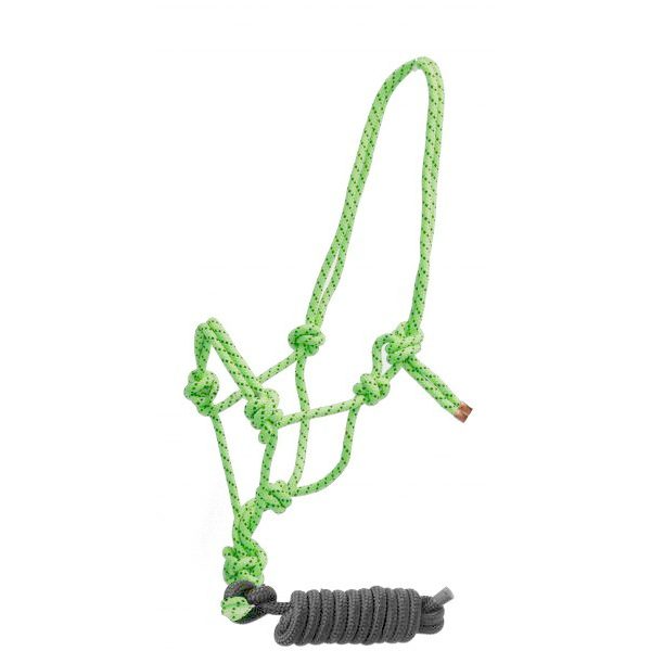 Showman Braided Nylon COWBOY KNOT ROPE HALTER with 7.5' Removable LEAD - Image 3