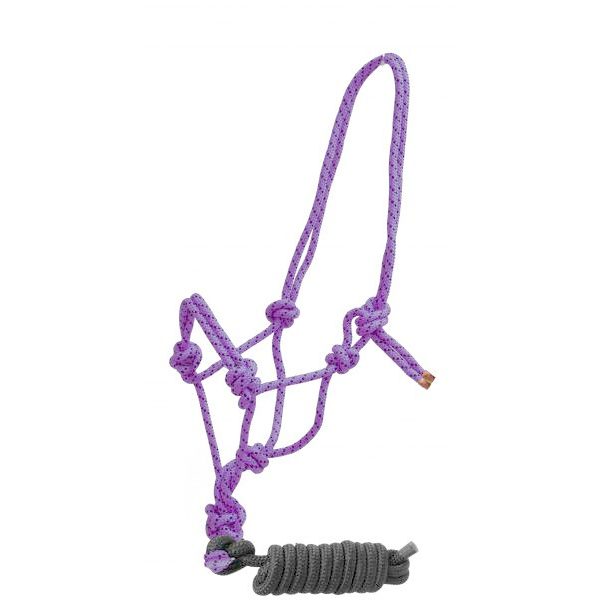 Showman Braided Nylon COWBOY KNOT ROPE HALTER with 7.5' Removable LEAD - Image 4