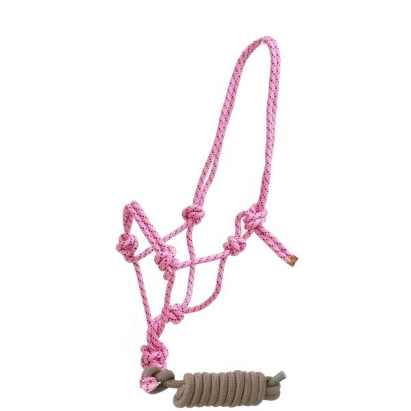 Showman Braided Nylon COWBOY KNOT ROPE HALTER with 7.5' Removable LEAD - Image 7