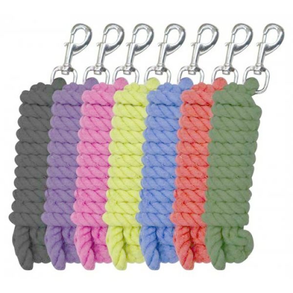 Braided Cotton Lead Rope 10 Foot x 3/4 Inches Swivel Bolt Snap LIME NEW TACK 