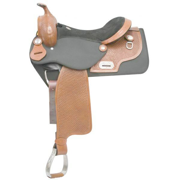 Double T Western SADDLE 16" Cordura with Basket Tooled Leather Accents FQHB