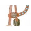 Showman GAG HEADSTALL Single Ear TURQUOISE Studs & Concho Accents - Image 3