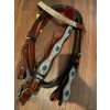 Showman HAIR ON COWHIDE & RHINESTONE Bridle Breast Collar & Reins SET - Image 3