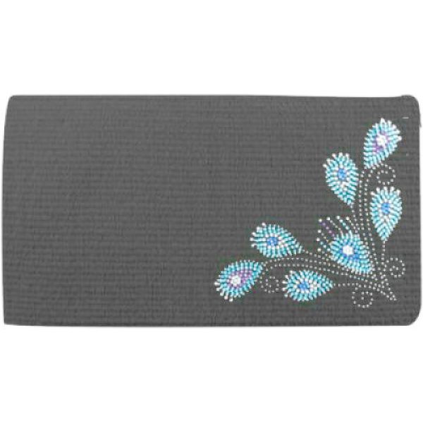 Showman SADDLE BLANKET 38" x 34" 5lb 100% Woven New Zealand Wool PEACOCK FEATHER