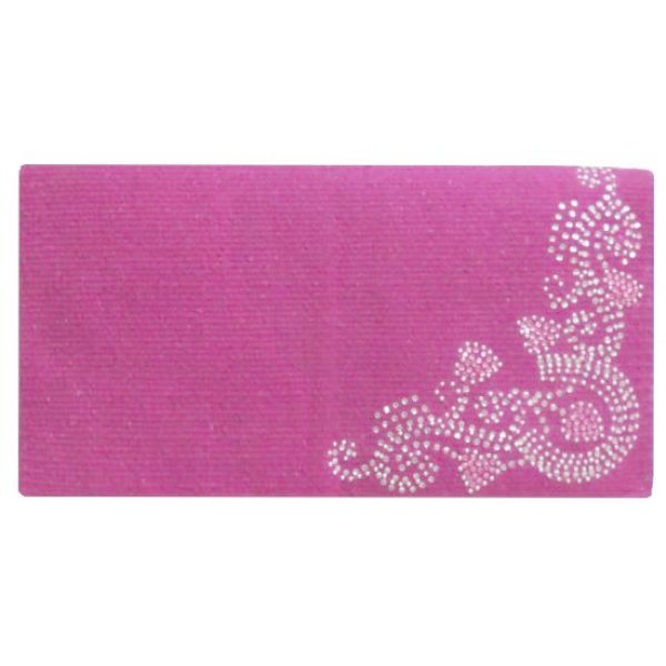 Showman SADDLE BLANKET 38" x 34" Woven NEW ZEALAND Wool with RHINESTONES - Image 4