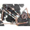 Showman TURQUOISE RED BLACK Beaded ARROW Leather Bridle Breast Collar Reins Set - Image 3
