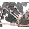Showman TURQUOISE RED BLACK Beaded ARROW Leather Bridle Breast Collar Reins Set - Image 4