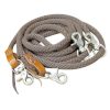 Showman 11' Round Braided Nylon DRAW REINS Tied Leather Ends & 4 Scissor Snaps - Image 4