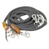 Showman 11' Round Braided Nylon DRAW REINS Tied Leather Ends & 4 Scissor Snaps - Image 3