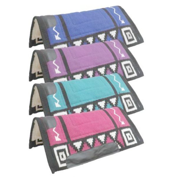 CUTTER STYLE 36" x 34" SADDLE PAD Wool Top Kodel FLEECE Bottom NAVAJO Design