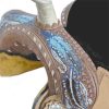Double T Youth 12" BARREL SADDLE with Hand Painted FEATHER Design FQHB - Image 3