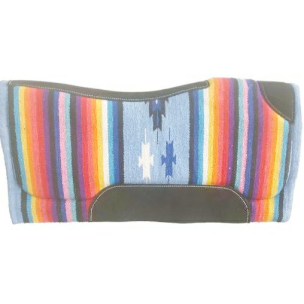 Showman 32" x 32" Contoured Light BLUE Multi Color SERAPE Felt Bottom SADDLE PAD