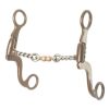 Showman BROWN Steel & Silver BIT 5" Twisted Mouth with Center Copper Rollers