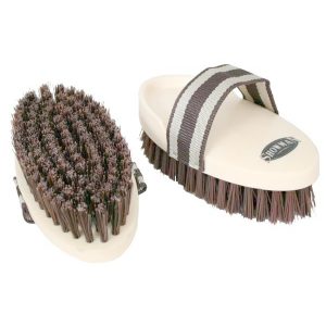 Showman LIVESTOCK BRUSH 7.25" x 3.5" x 1.25" with Hand Strap *Horse GROOMING