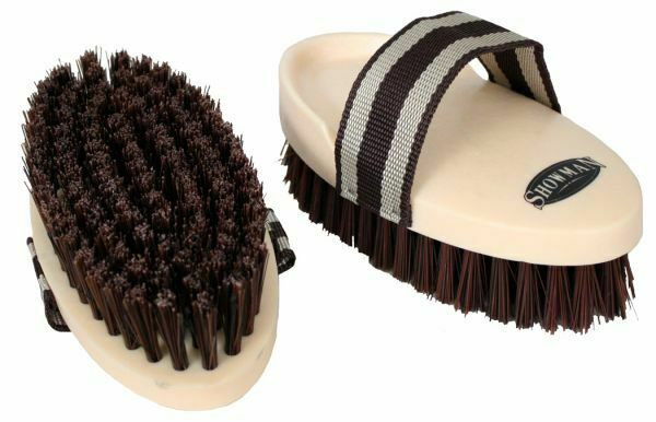 Showman LIVESTOCK BRUSH 7.25" x 3.5" x 1.25" with Hand Strap *Horse GROOMING