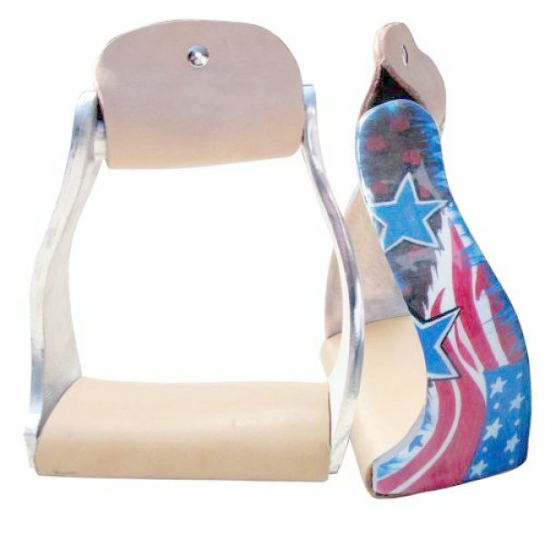 Showman Painted STARS and STRIPES Design Western Twisted Aluminum STIRRUPS