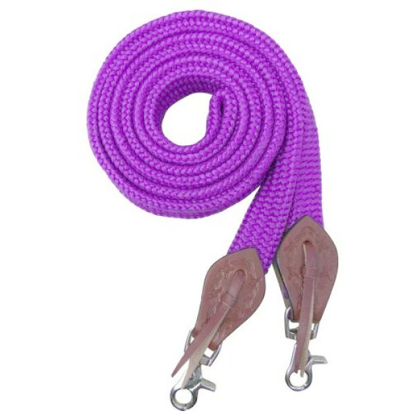 Showman ROPING or BARREL REINS 8' Flat Cotton Slobber Straps Scissor Snap Ends - Image 5