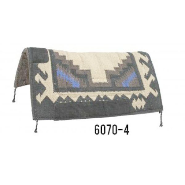 32" x 32" Navajo 1" Blended Felt Bottom SADDLE PAD with Suede Wear Leathers - Image 5