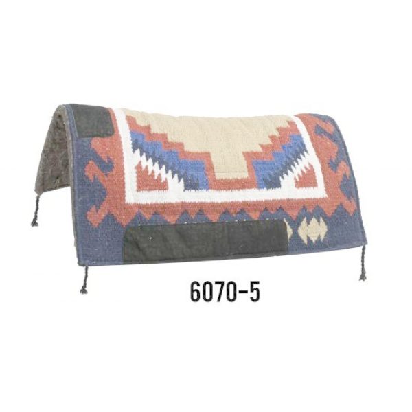 32" x 32" Navajo 1" Blended Felt Bottom SADDLE PAD with Suede Wear Leathers - Image 6