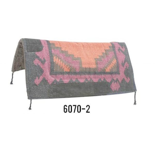 32" x 32" Navajo 1" Blended Felt Bottom SADDLE PAD with Suede Wear Leathers - Image 3